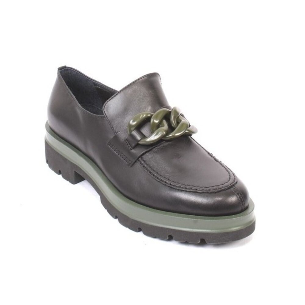 Vernissage 22690a Black Green Leather Comfort Loafers